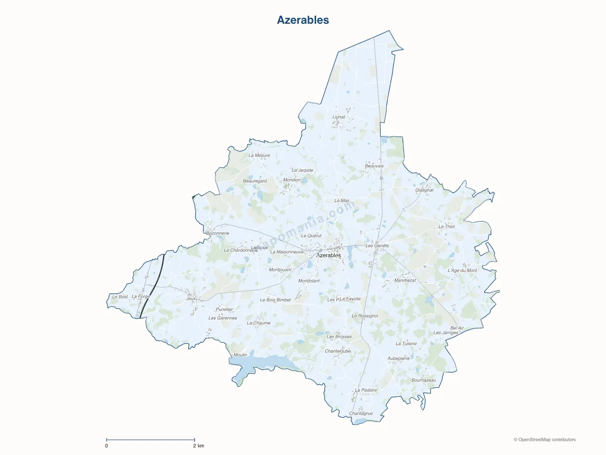Carte de Azerables à personnaliser