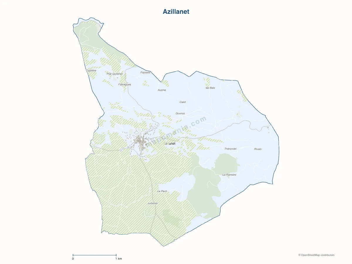 Carte de Azillanet à personnaliser