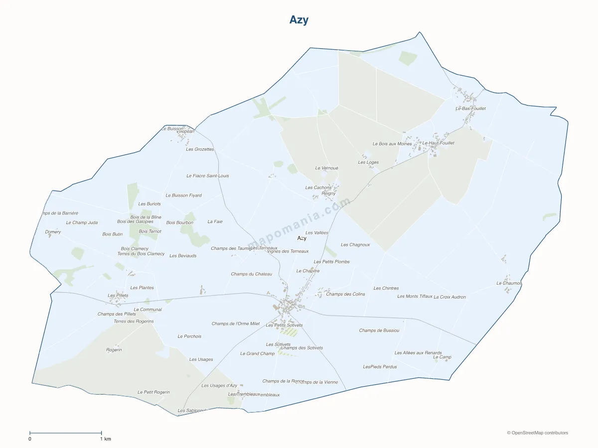 Carte de Azy à personnaliser