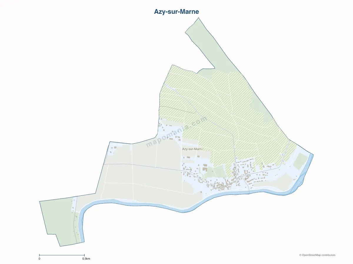 Carte de Azy-sur-Marne à personnaliser