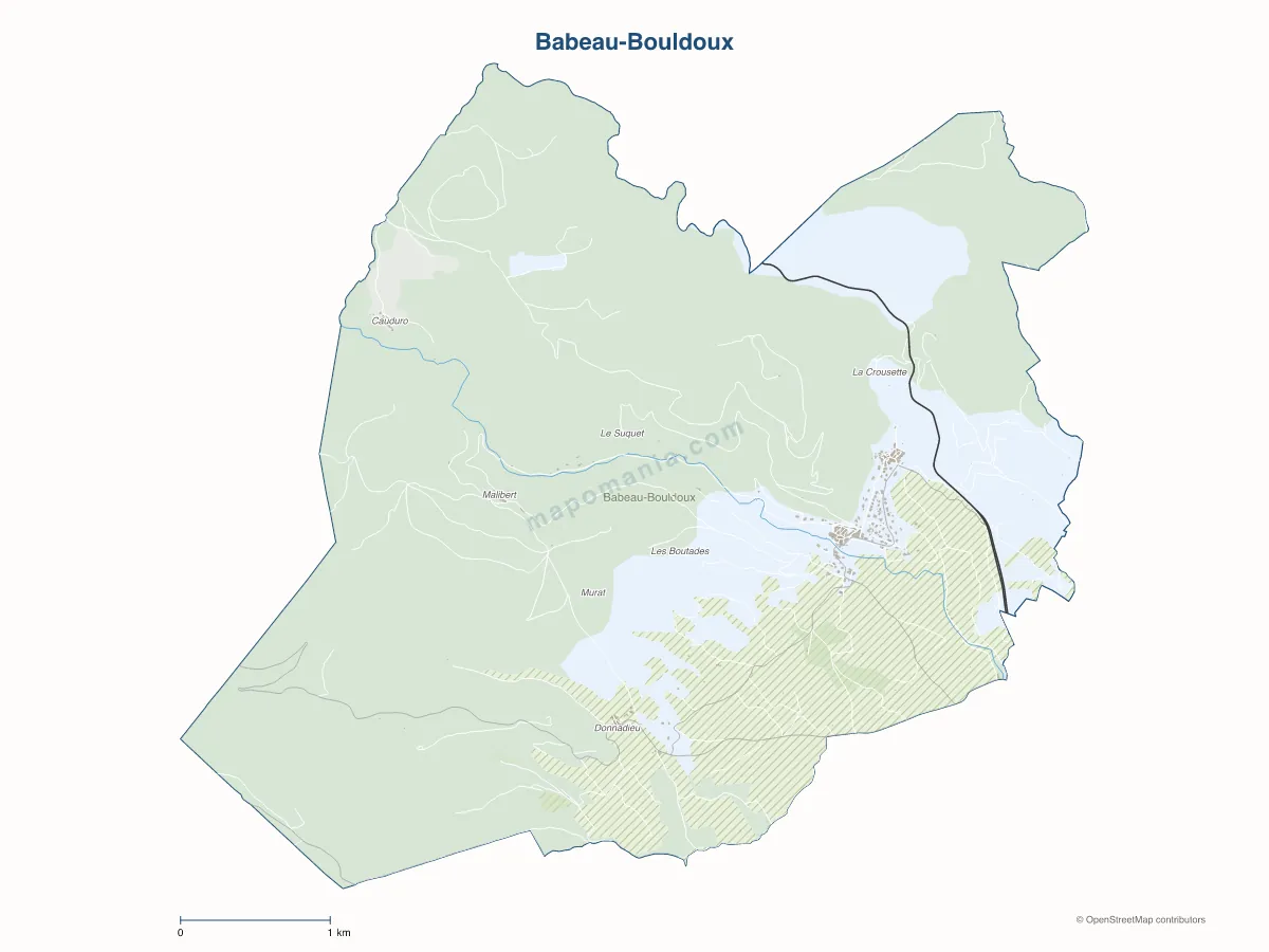 Carte de Babeau-Bouldoux à personnaliser