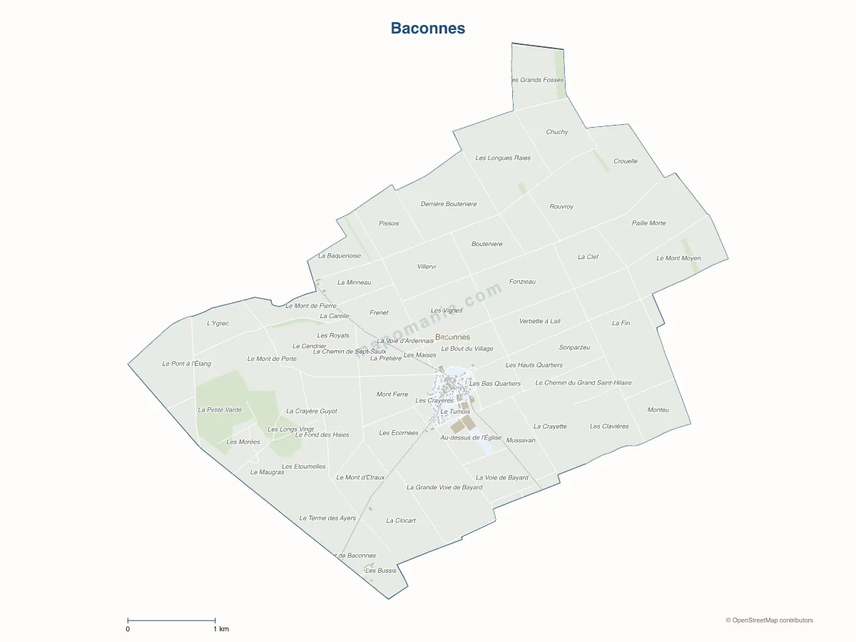 Carte de Baconnes à personnaliser