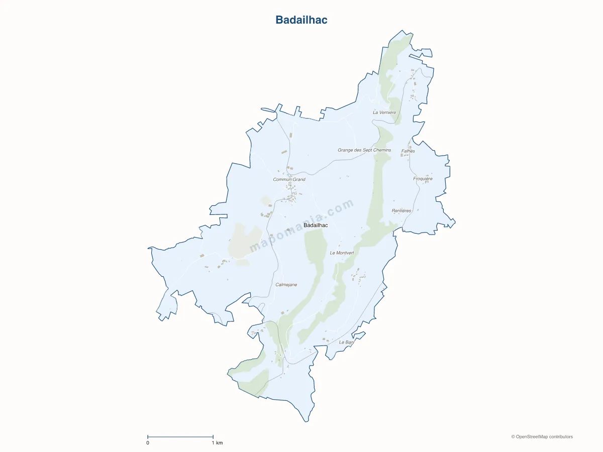 Carte de Badailhac à personnaliser