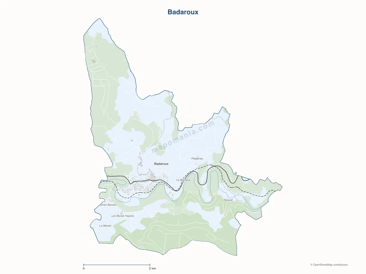 Carte de Badaroux à personnaliser