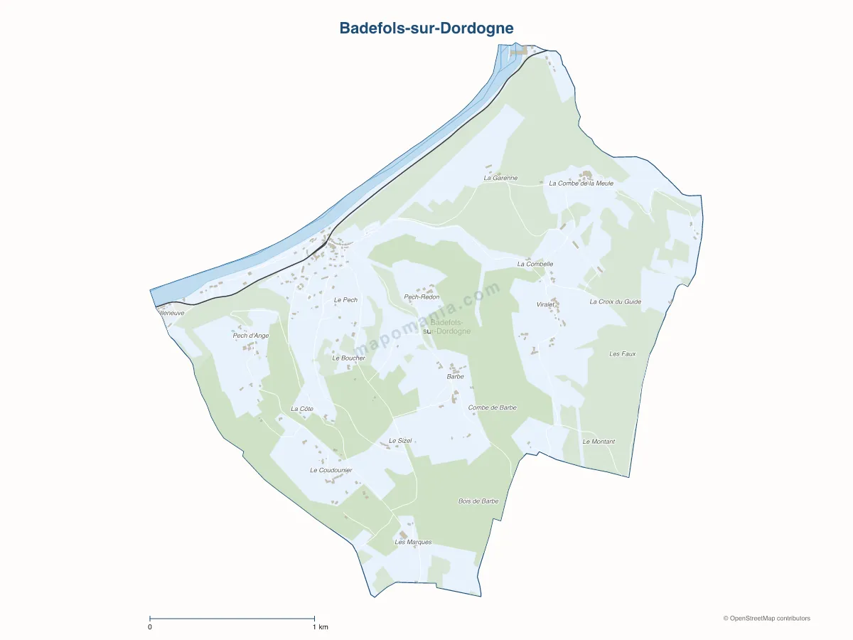 Carte de Badefols-sur-Dordogne à personnaliser