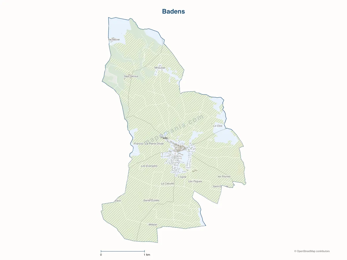 Carte de Badens à personnaliser