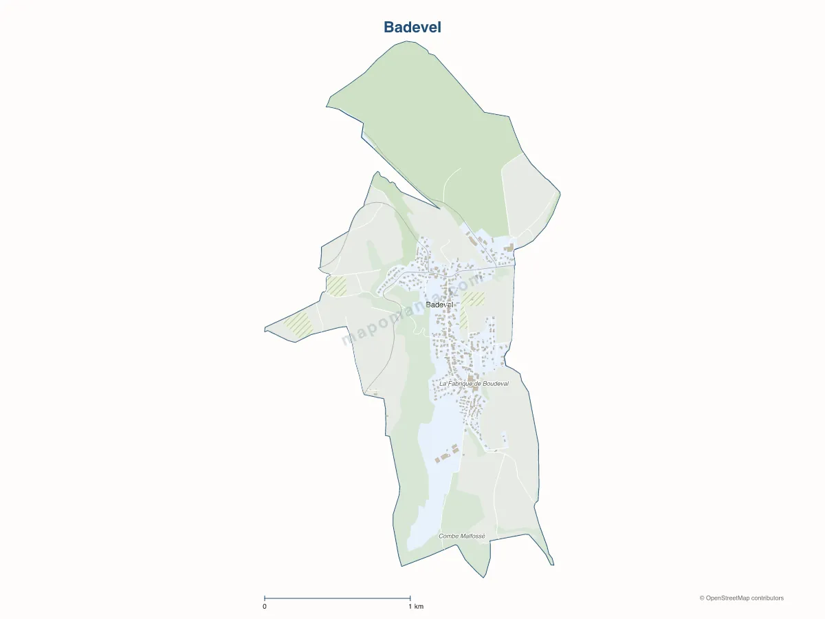 Carte de Badevel à personnaliser
