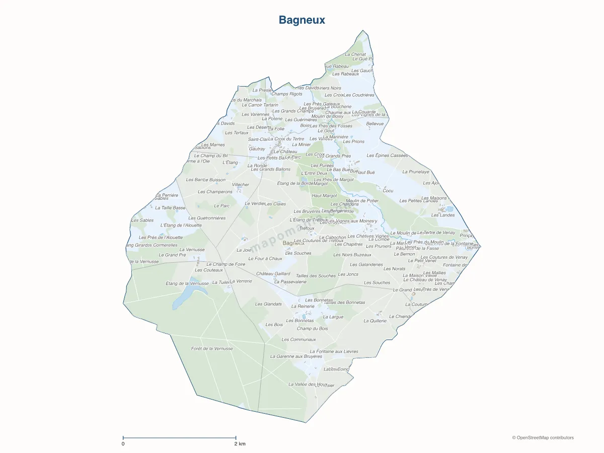 Carte de Bagneux à personnaliser