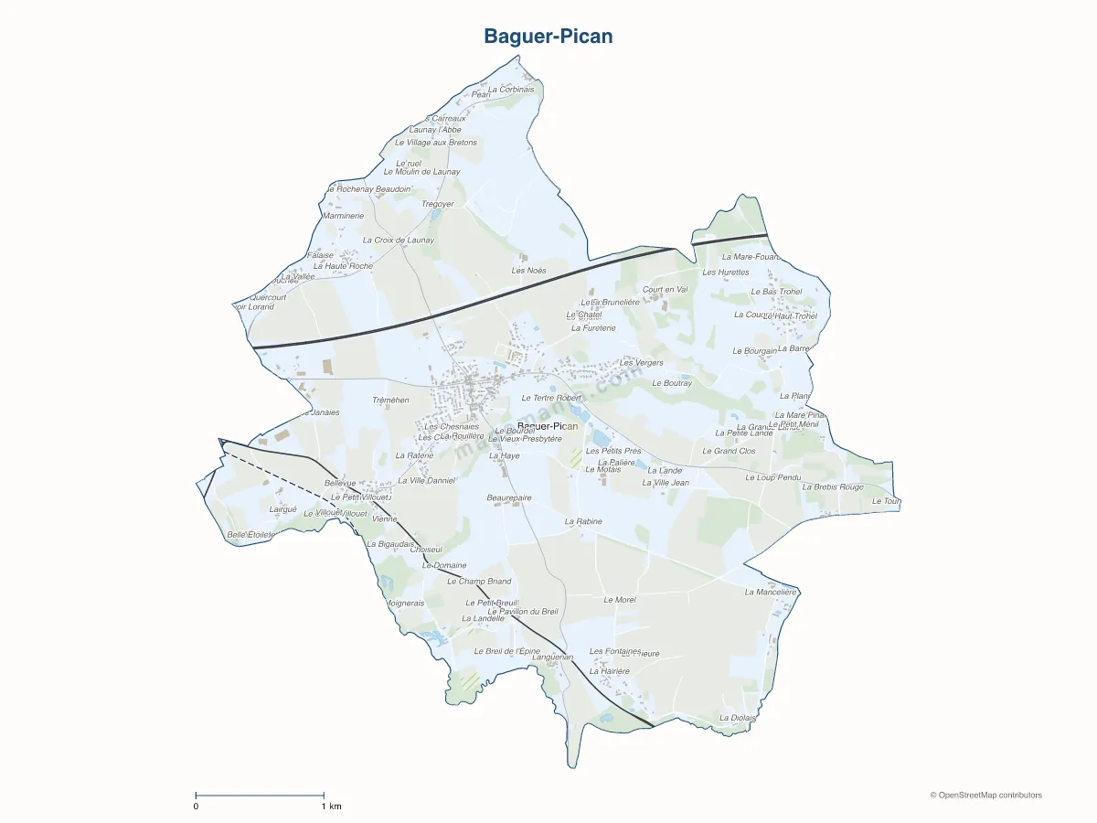 Carte de Baguer-Pican à personnaliser
