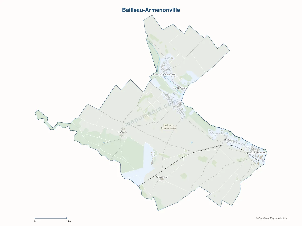 Carte de Bailleau-Armenonville à personnaliser
