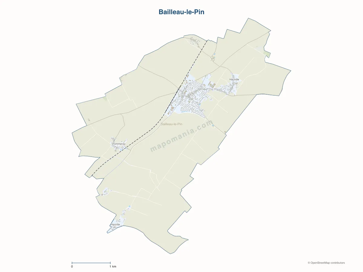 Carte de Bailleau-le-Pin à personnaliser