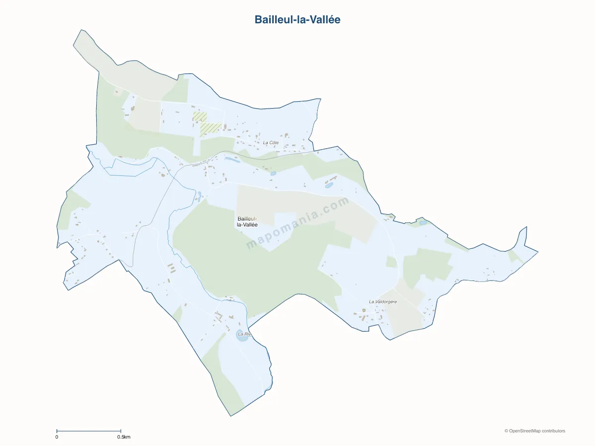Carte de Bailleul-la-Vallée à personnaliser