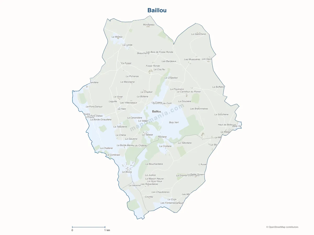 Carte de Baillou à personnaliser