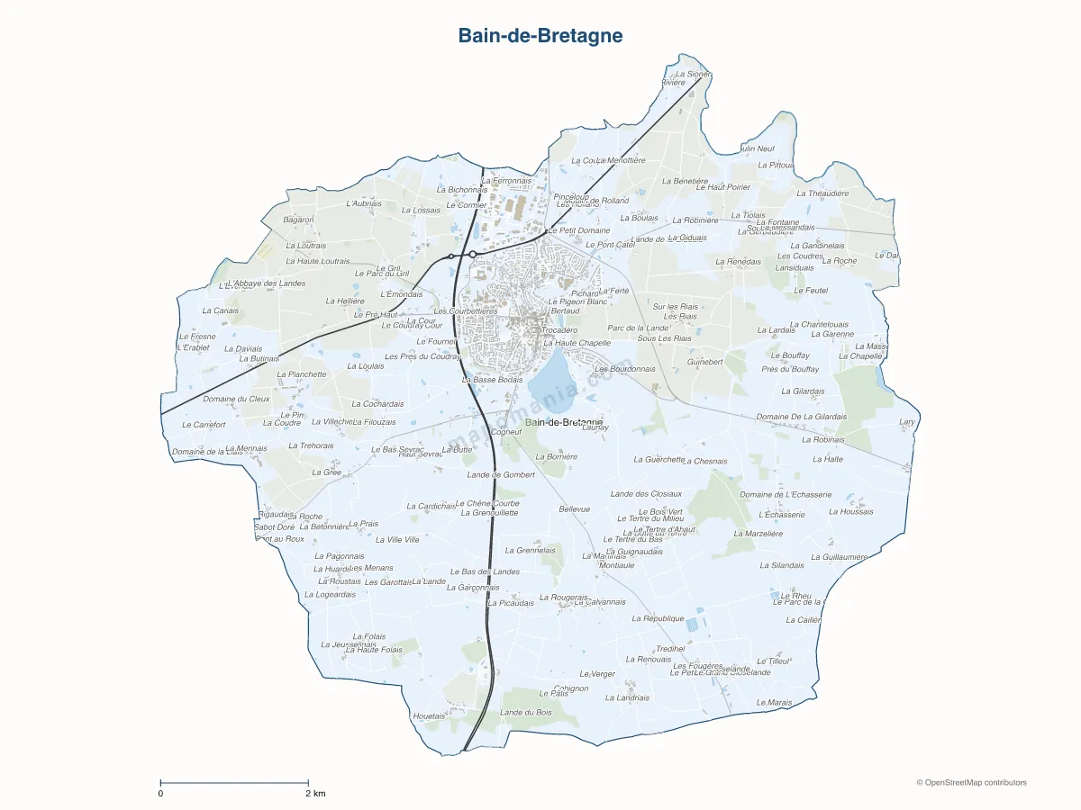 Carte de Bain-de-Bretagne à personnaliser