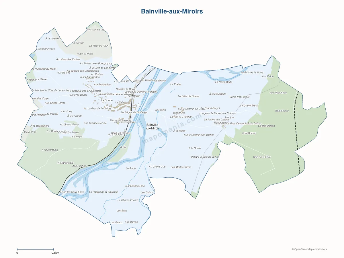 Carte de Bainville-aux-Miroirs à personnaliser