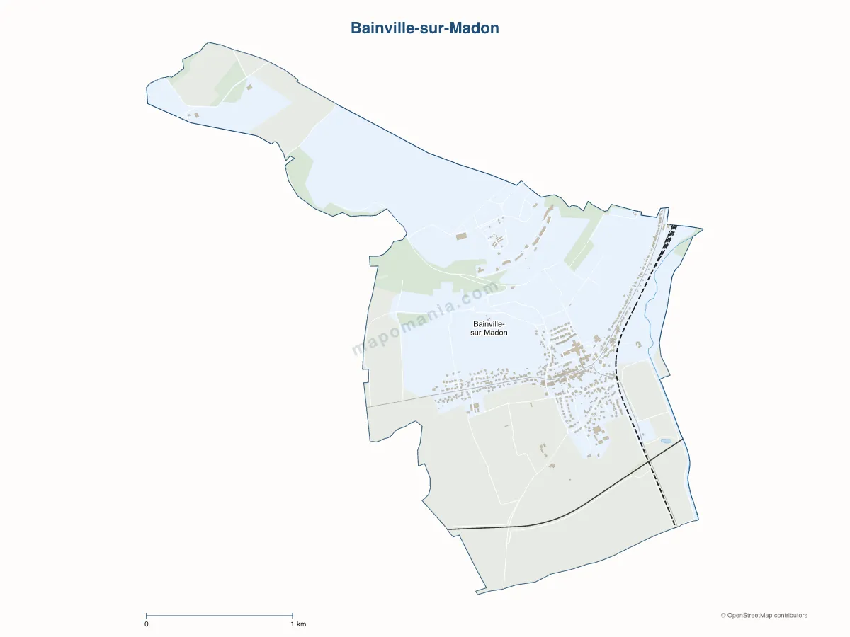Carte de Bainville-sur-Madon à personnaliser