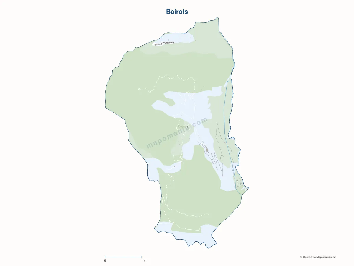 Carte de Bairols à personnaliser
