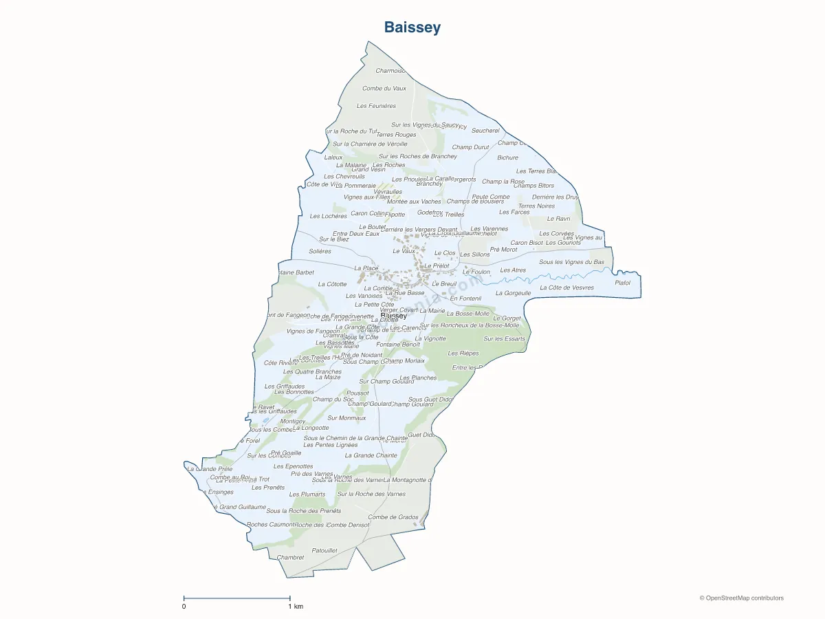 Carte de Baissey à personnaliser