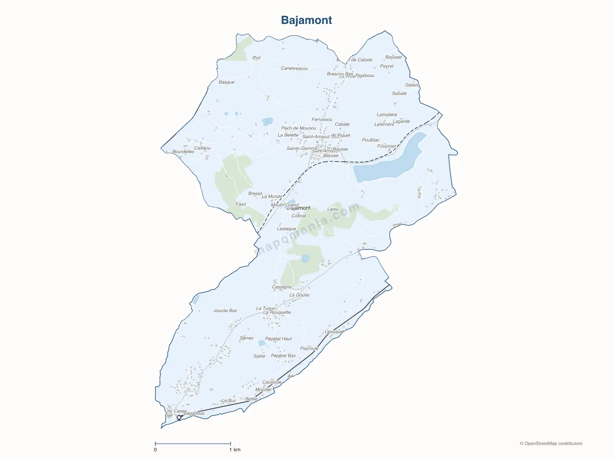 Carte de Bajamont à personnaliser