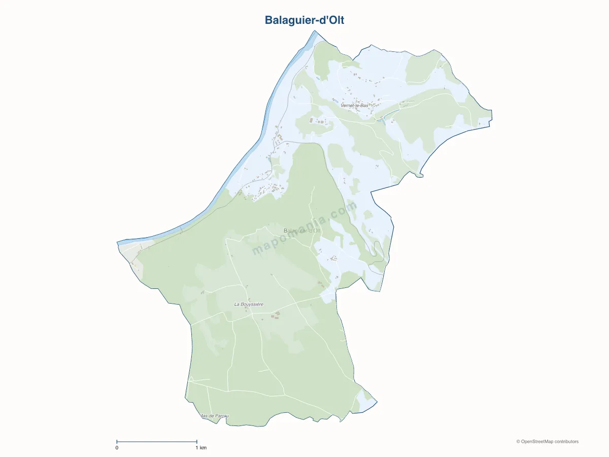 Carte de Balaguier-d'Olt à personnaliser