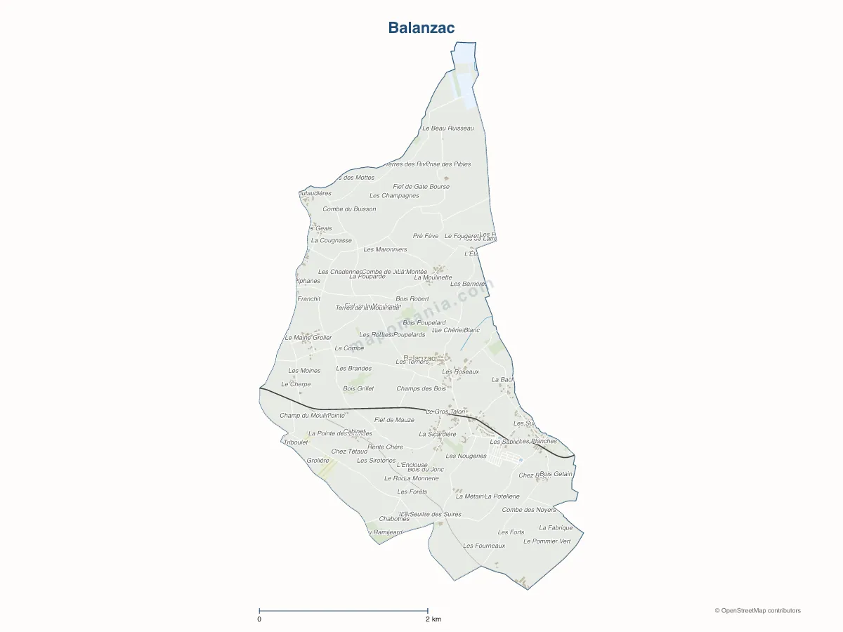 Carte de Balanzac à personnaliser