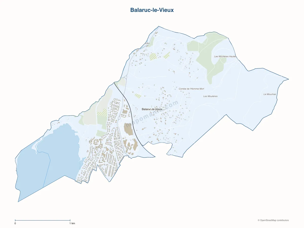 Carte de Balaruc-le-Vieux à personnaliser