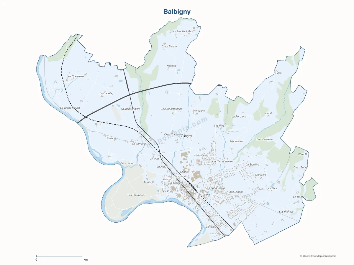 Carte de Balbigny à personnaliser