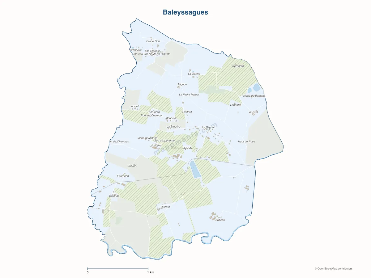 Carte de Baleyssagues à personnaliser