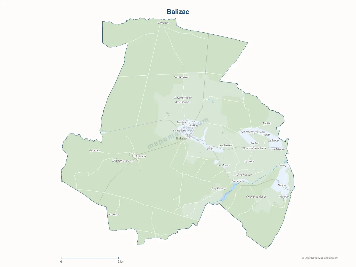Carte de Balizac à personnaliser