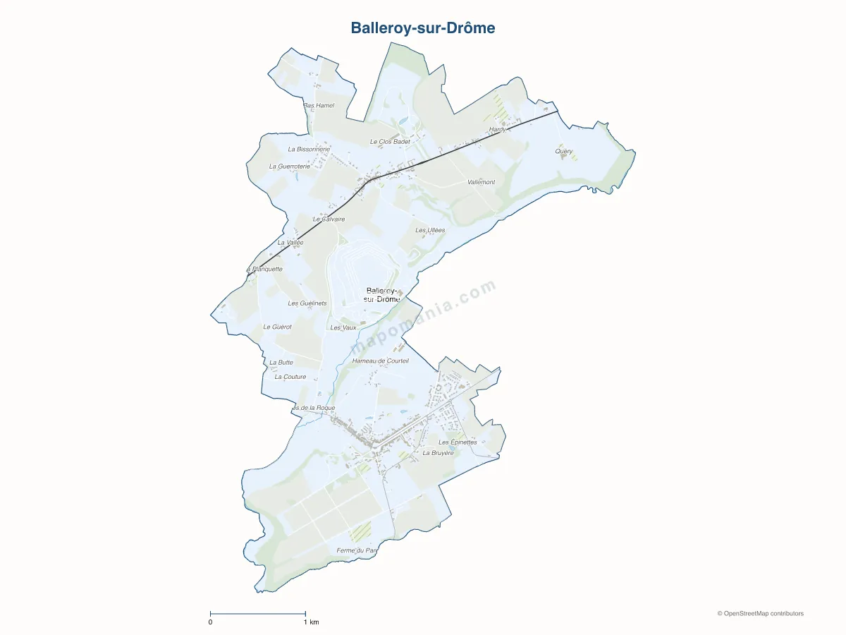 Carte de Balleroy-sur-Drôme à personnaliser