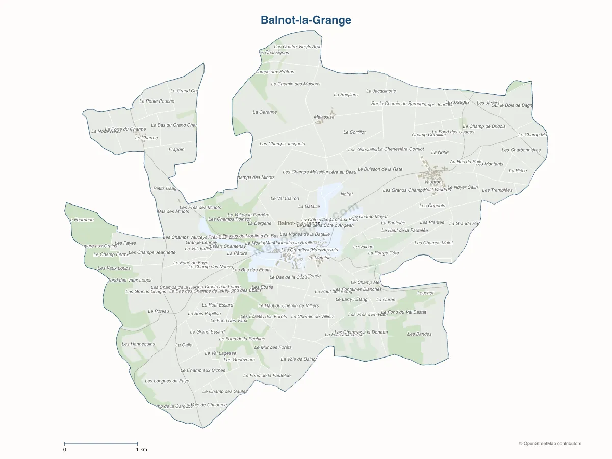 Carte de Balnot-la-Grange à personnaliser