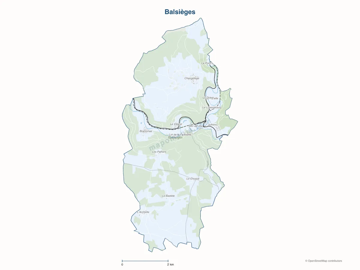 Carte de Balsièges à personnaliser