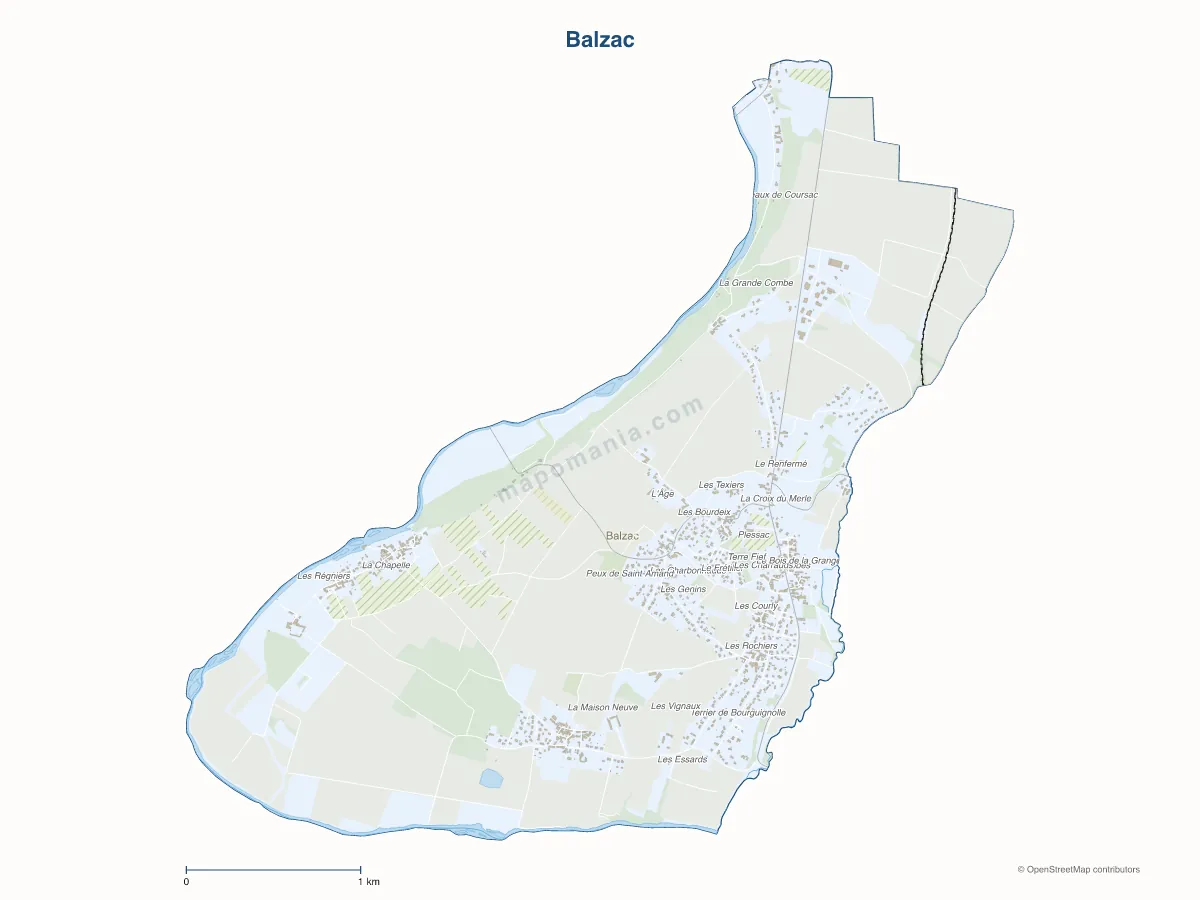 Carte de Balzac à personnaliser