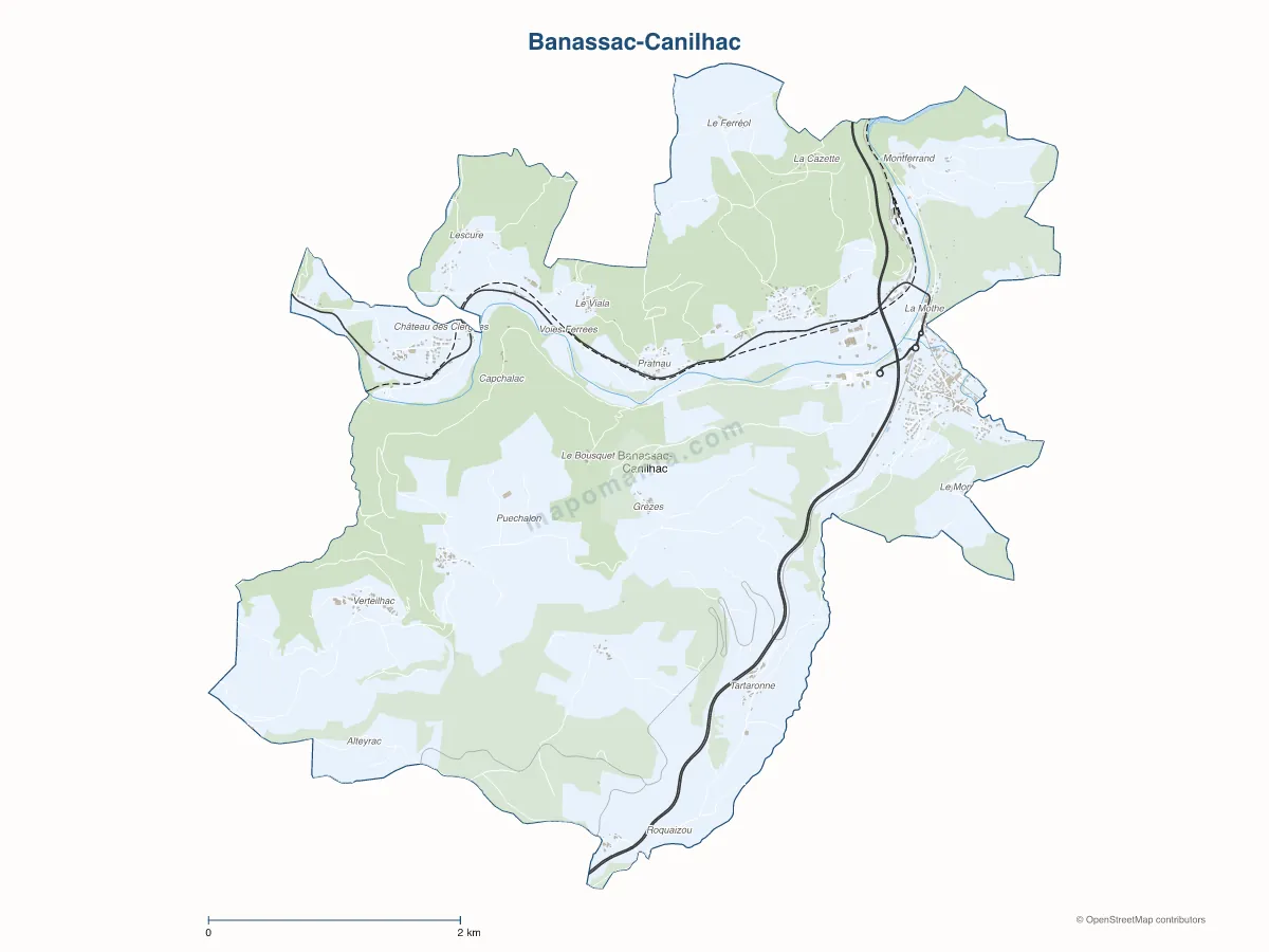 Carte de Banassac-Canilhac à personnaliser