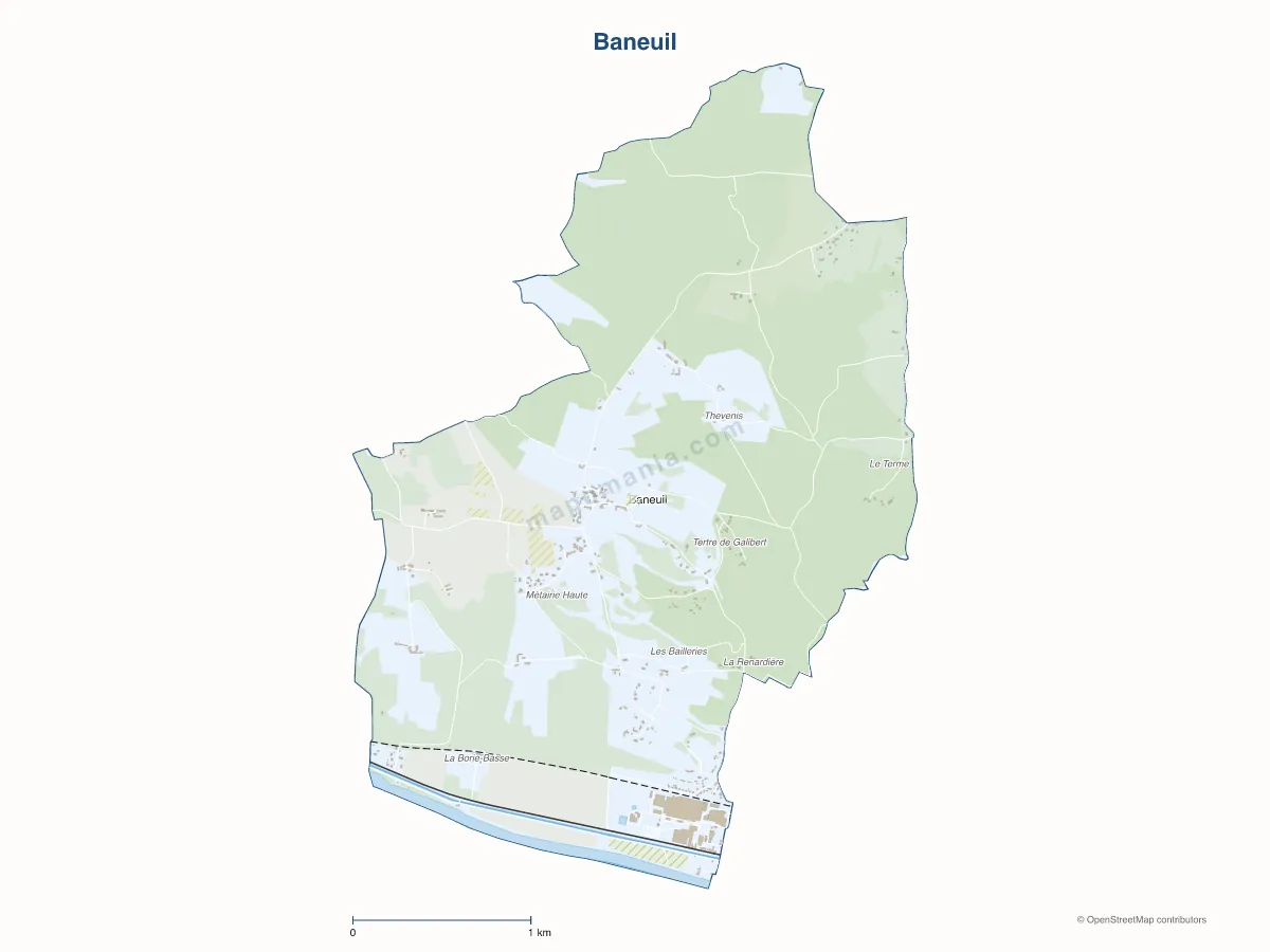 Carte de Baneuil à personnaliser