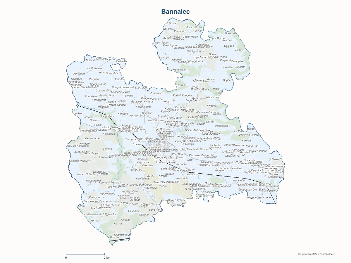 Carte de Bannalec à personnaliser