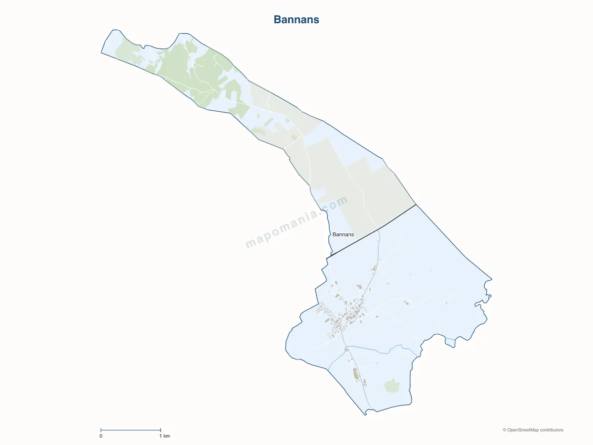 Carte de Bannans à personnaliser