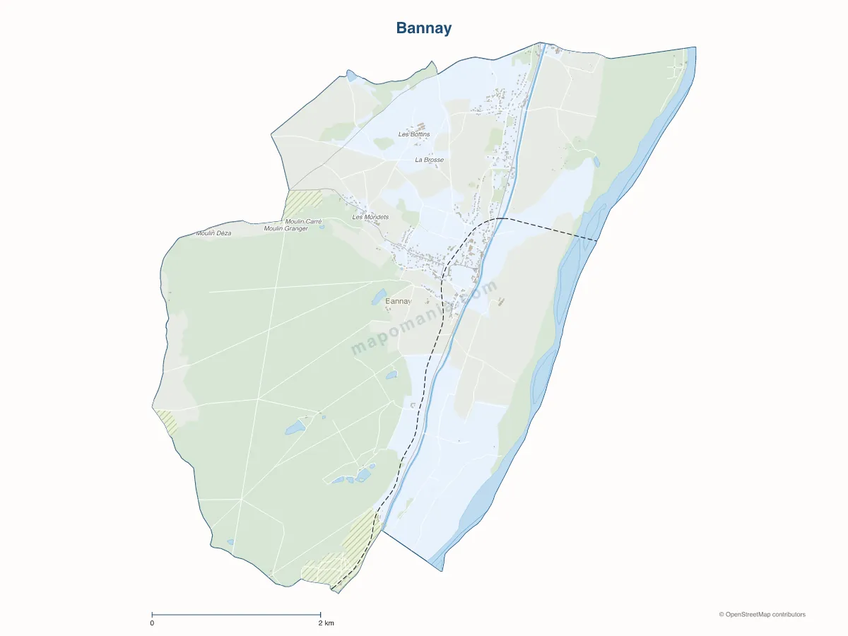 Carte de Bannay à personnaliser