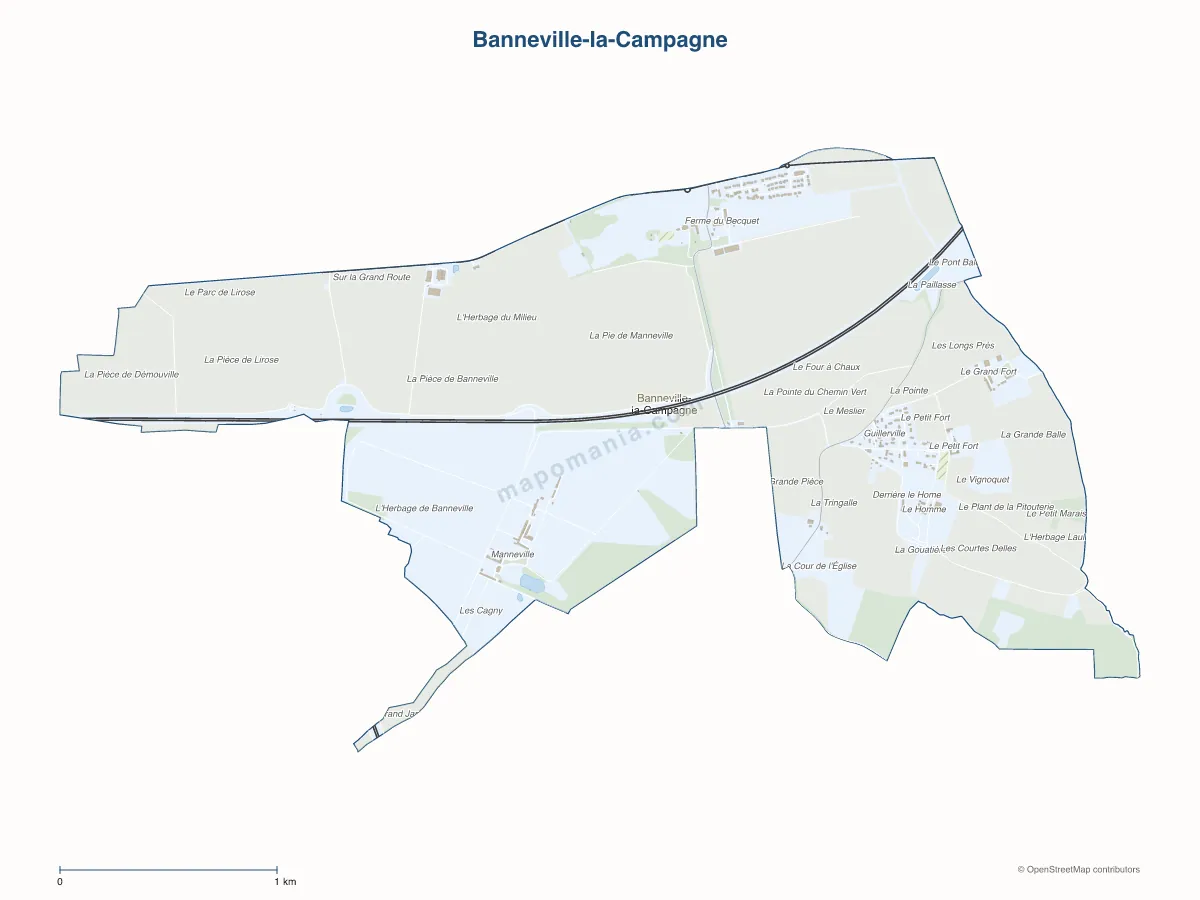 Carte de Banneville-la-Campagne à personnaliser
