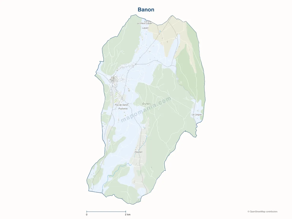 Carte de Banon à personnaliser