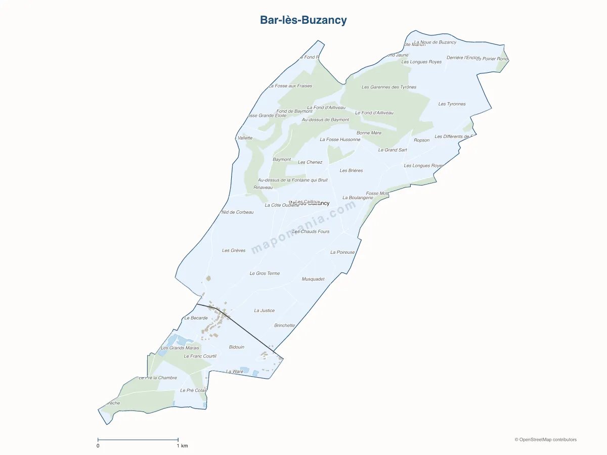Carte de Bar-lès-Buzancy à personnaliser