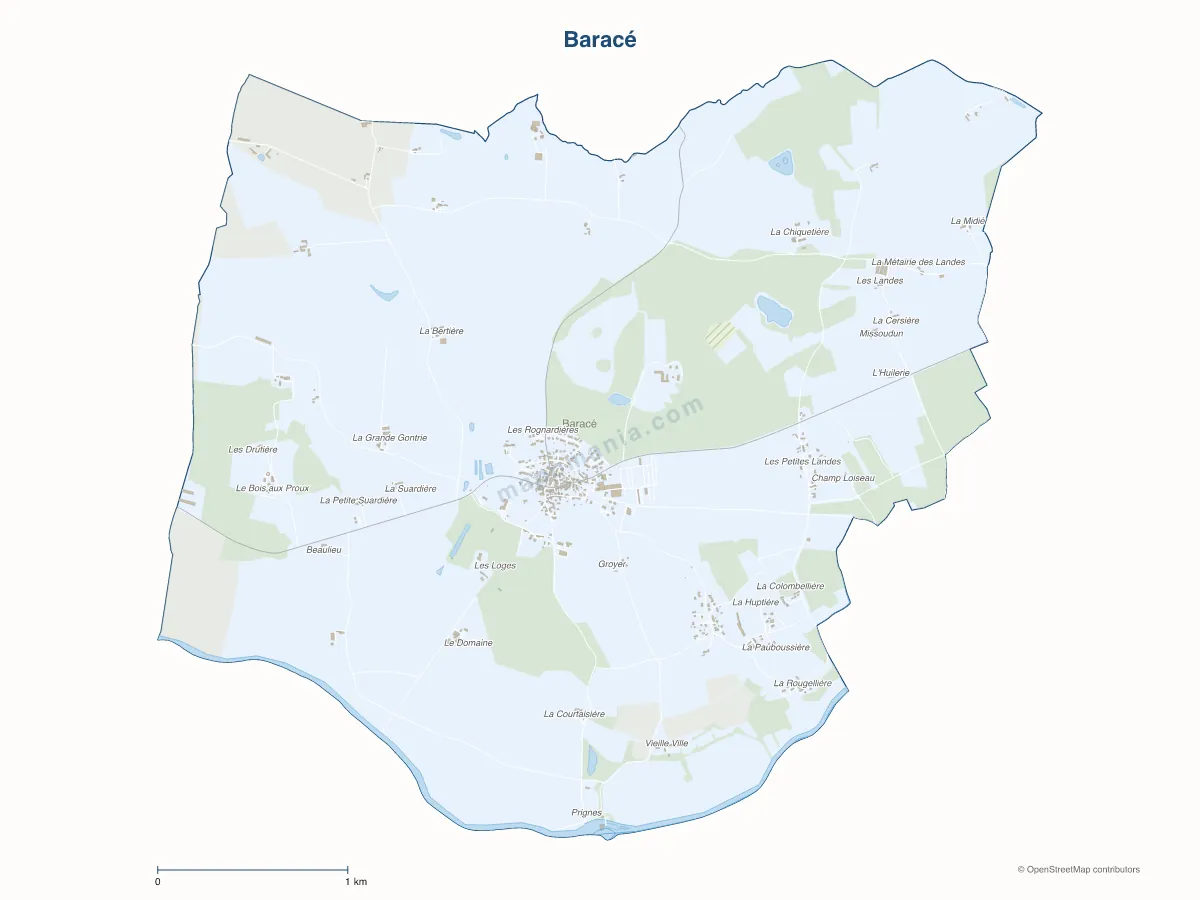 Carte de Baracé à personnaliser