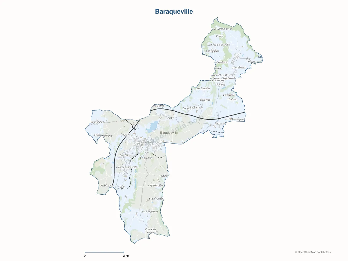 Carte de Baraqueville à personnaliser