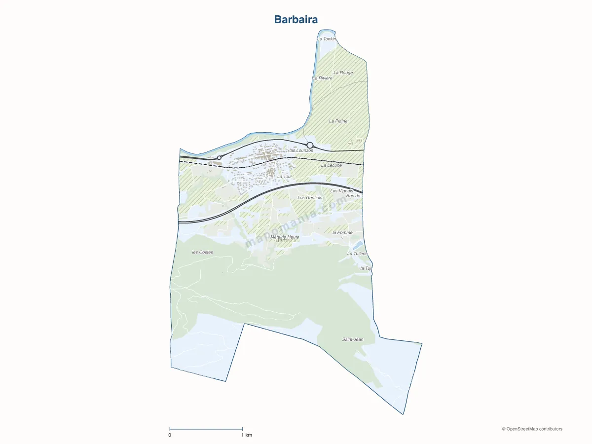 Carte de Barbaira à personnaliser