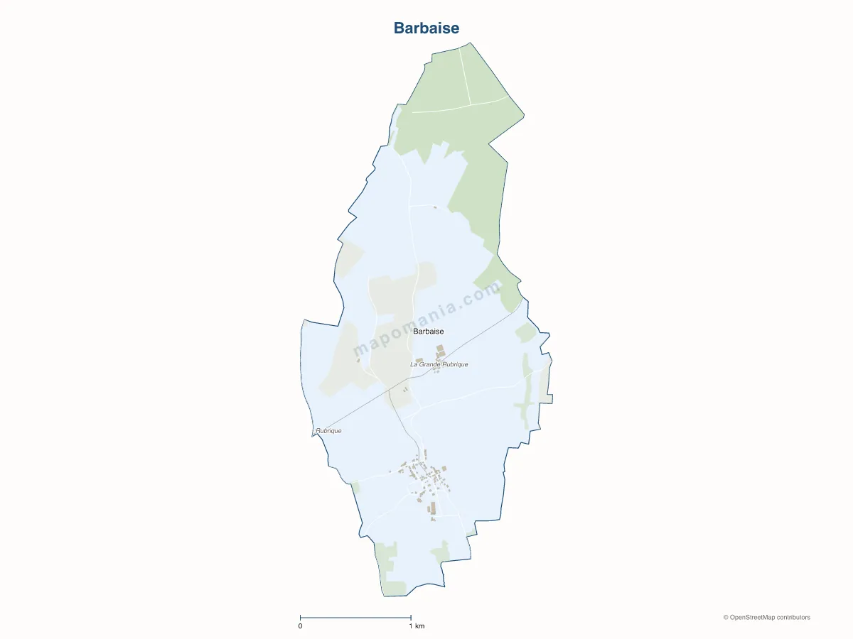 Carte de Barbaise à personnaliser