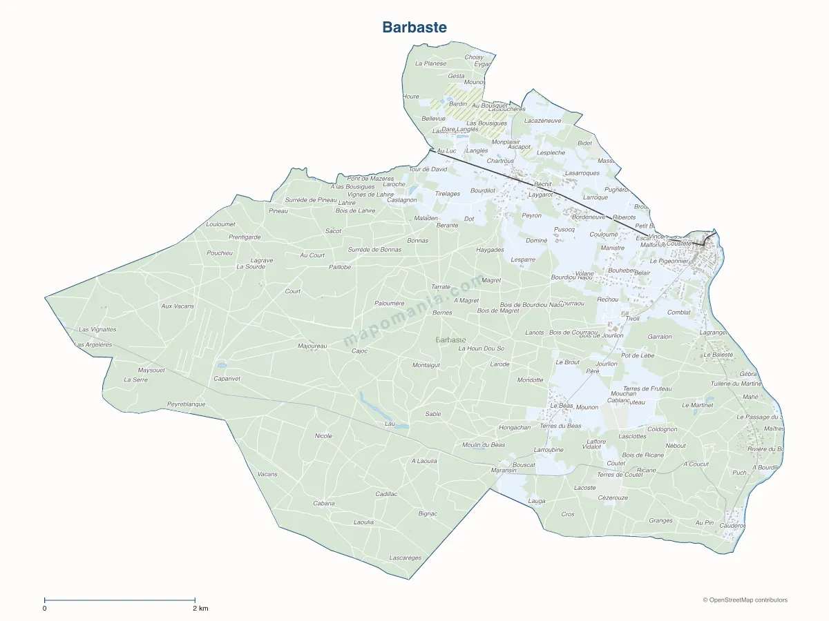 Carte de Barbaste à personnaliser