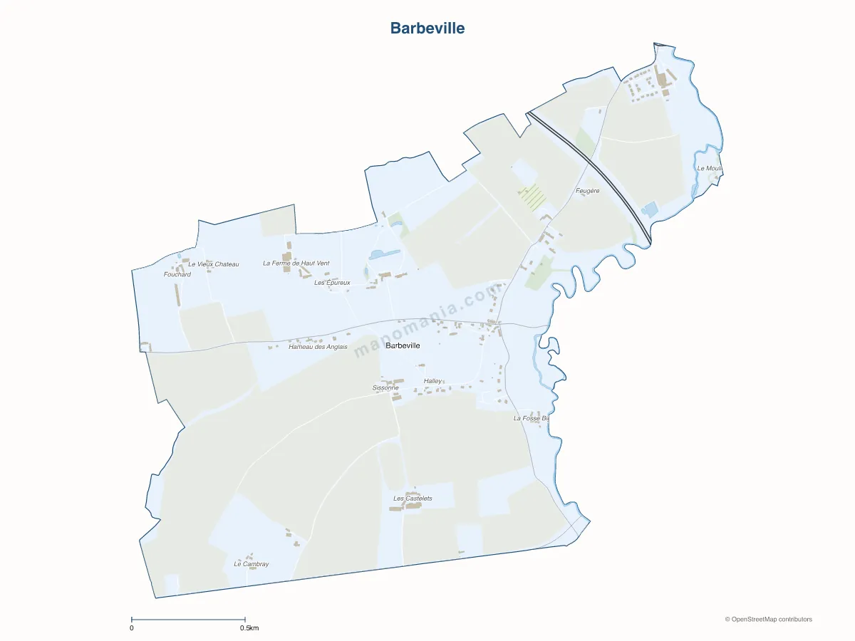 Carte de Barbeville à personnaliser
