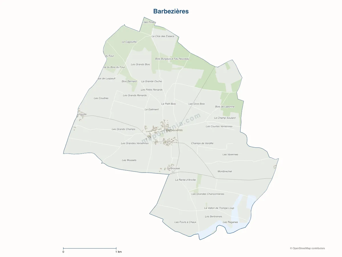 Carte de Barbezières à personnaliser