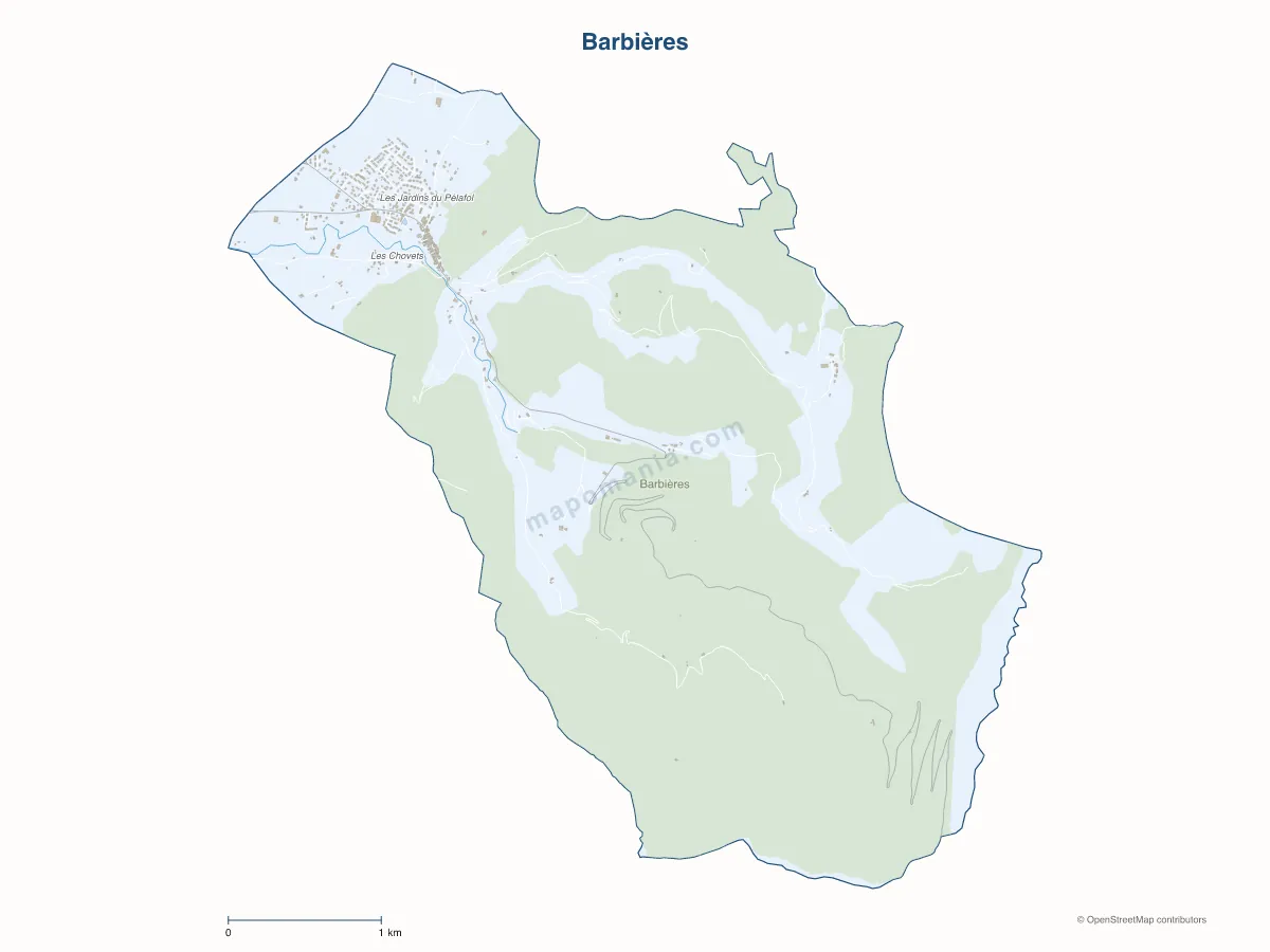 Carte de Barbières à personnaliser