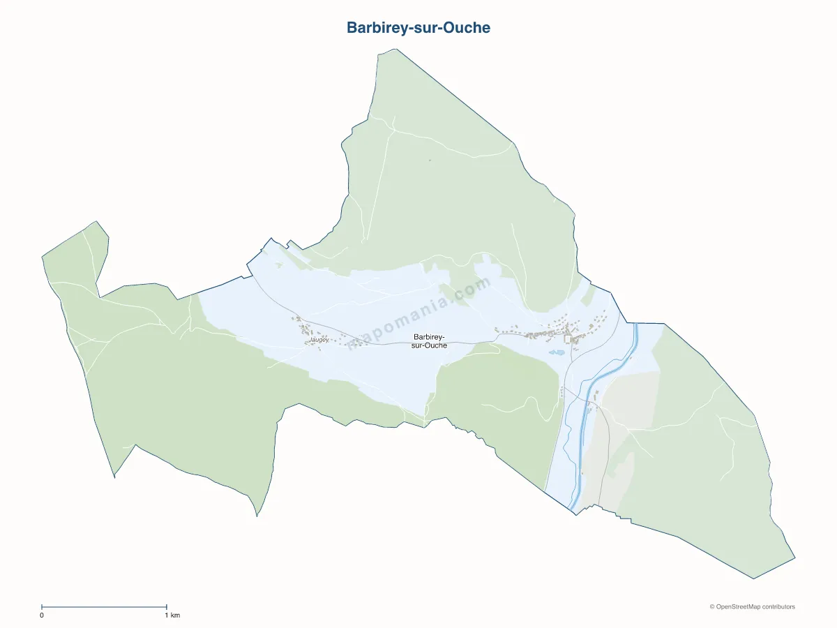 Carte de Barbirey-sur-Ouche à personnaliser